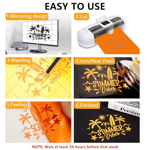 Yellow Heat Transfer HTV Vinyl Bundle (8 Count)