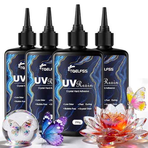 UV Resin 1000g High Gloss & Clear & Solar Cure Sunlight Activated Glue Hard