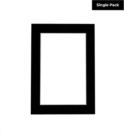 11x14 Mat Bevel Cut for 8.5x11 Photos - Acid Free Black Suede Precut Matboard With Backing Board and Crystal Clear, Self Seal Mat Bag - For Pictures, Framing - 4-ply Thickness