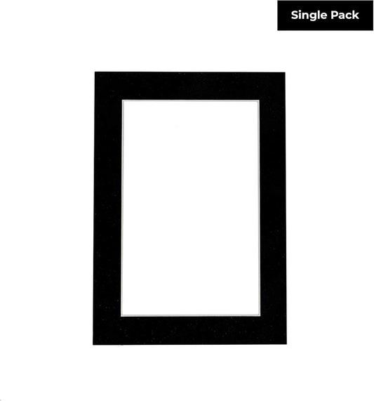 Poster Palooza 11x14 Mat Bevel Cut for 8.5x11 Photos - Acid Free Black Suede Precut Matboard - For Pictures, Photos, Framing - 4-ply Thickness