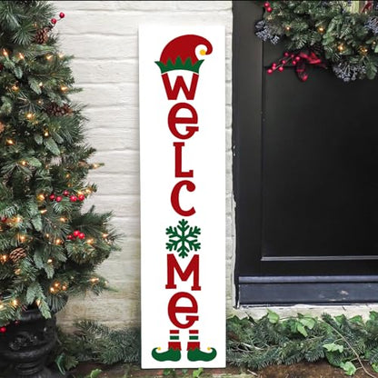 Large Christmas Stencils 35.4" Porch Sign Stencils Holiday Stencil (12 Count)