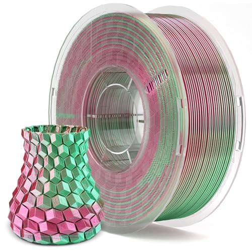 Silk PLA 3D Printer Filament 1.75mm Dual Color Green Red 1KG (35.2 Ounce)