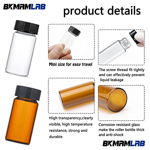 4ml Amber Small Glass Vials 100pcs with Screw Caps (100 Count)
