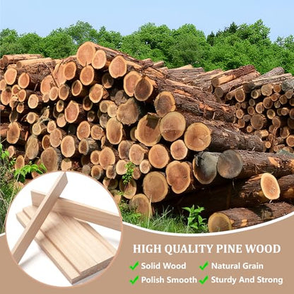 Wood Strips Slats Wooden Sticks for Crafts 3 (10 Count)