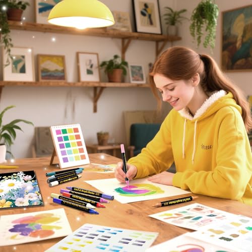 60 Colors Acrylic Paint Markers Brush Tip Paint Pens (30 Count)