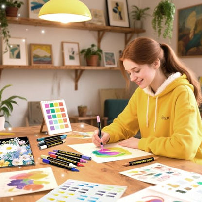 60 Colors Acrylic Paint Markers Brush Tip Paint Pens (30 Count)