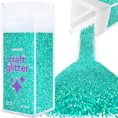 Craft Glitter Shaker Turquoise Blue Holographic 130g Ultrafine (4.5 Ounce)