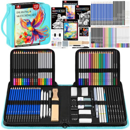 133 PCS Art Supplies Sketching Kit