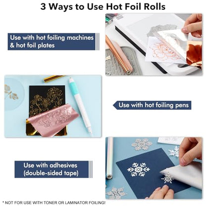 12 Pack Heat Transfer Gold Foil Sheets for Crafts Embossing Stamp Tool Heat Activated Thermal Toner Reactive Foil Roll 5.9inx4.26ft Add Stunning Foiled Elements to Any Card