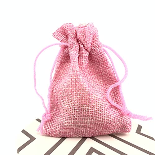 Pack Of 25 Burlap Gift Bags with Drawstring Linen Jewelry Pouches Wedding Hessian Jute Bags for Birthday and Treat Pouches Party Wedding Favors Gift
