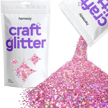 Craft Glitter Pink Holographic 100g Extra Chunky Glitter (3.5 Ounce)