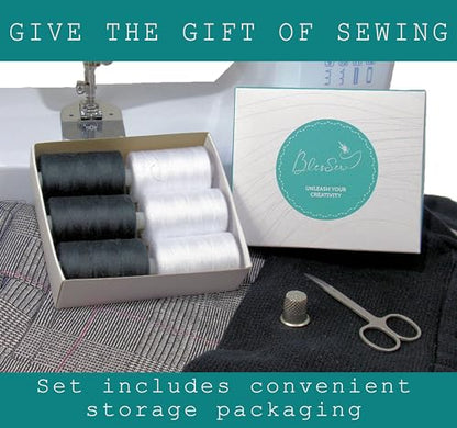 Black & White Sewing Thread (18000 Foot)