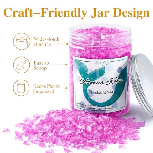 Purple Crushed Glass for Resin Art & Crafts (24 Ounce)