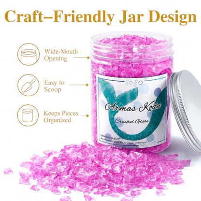 Purple Crushed Glass for Resin Art & Crafts (24 Ounce)