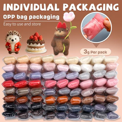 72 Pcs Needle Felting Wool (72 Count)