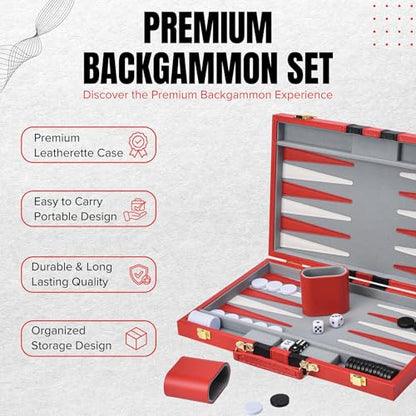 Premium Backgammon 18" Large Red
