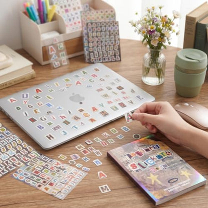 2600+ Pcs Retro Alphabet Sticker Book