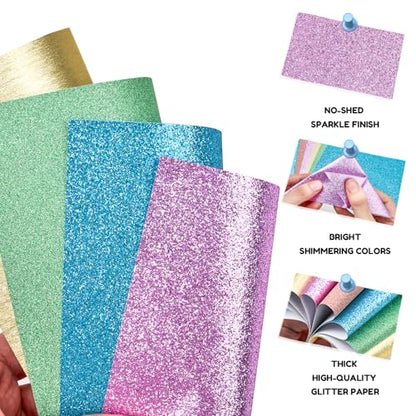 Pastel Glitter Origami Paper (50 Count)