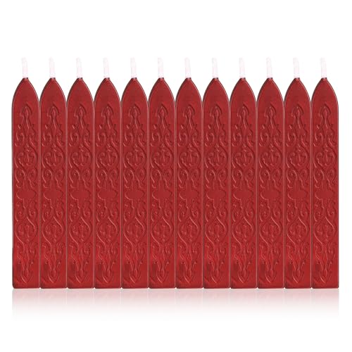 12Pcs Sealing Wax Sticks with Wicks for Wax Seal Stamp (12 Count)