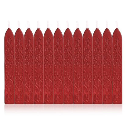 12Pcs Sealing Wax Sticks with Wicks for Wax Seal Stamp (12 Count)