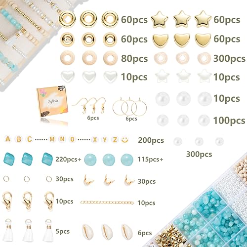 Jewelry Making Supplies Kit Natural Stone Beads for Irregular Natural Stone with for DIY Craft Bracelet Necklace Earrings for Adults