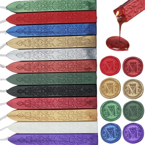 12Pcs Wax Sealing Sticks with Wicks (12 Count)