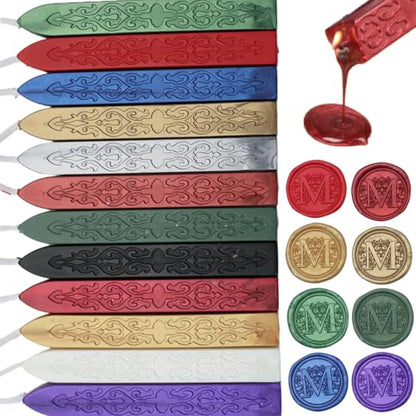 12Pcs Wax Sealing Sticks with Wicks (12 Count)