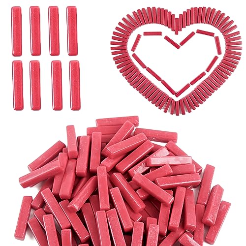 150g Red Strips Glass Mosaic Tiles for Crafts Bulk (5.29 Ounce)