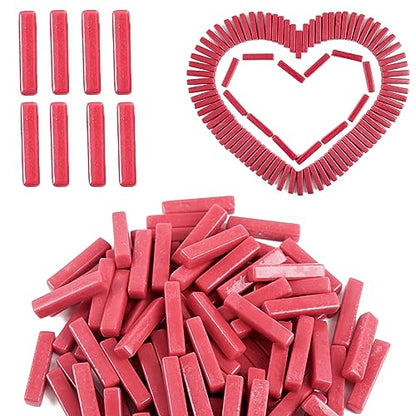 150g Red Strips Glass Mosaic Tiles for Crafts Bulk (5.29 Ounce)