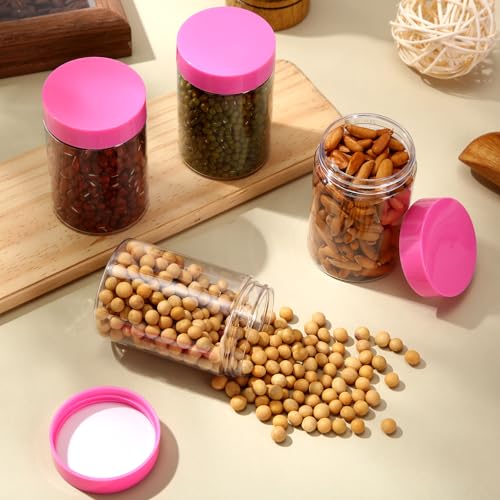 12 Pack 4 oz Plastic Container Jars with Lids Round Clear Travel Cosmetic Container Slime Jars for Toiletries (12 Count)
