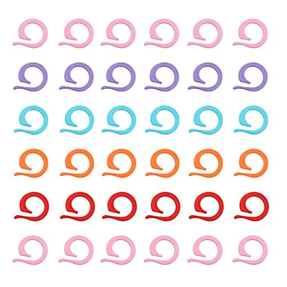 120pcs Knitting Stitch Rings Plastic Stitch Markers with Transparent Storage Box Multicolor Crochet Locking Ring for DIY Sewing