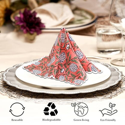 Hand Block Print Cloth Napkins (4.2329 Ounce)