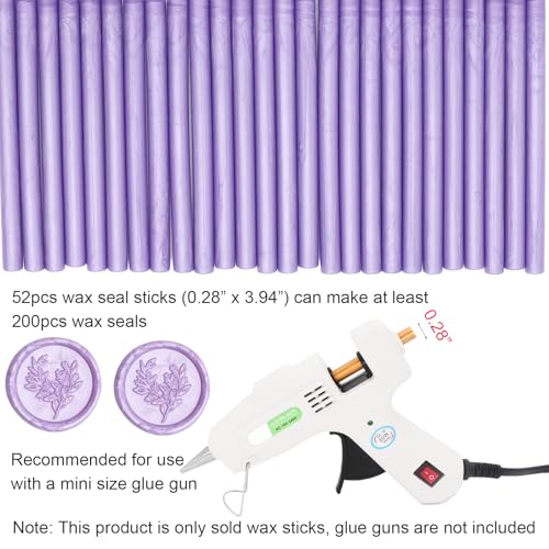 52pcs Lilac Purple Wax Sealing Sticks