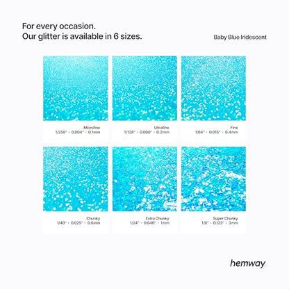 Resin Glitter Baby Blue Iridescent 100g Fine (3.5274 Ounce)