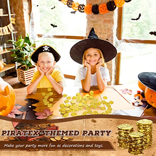 100 Pcs Gold Plastic Pirate Coins for Treasure Chest Party Favors (100 Count)