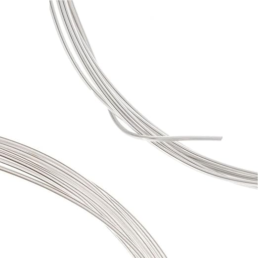 Adabele 10 Feet Authentic Sterling Silver Jewelry Wire Half Hard Round Beading Wire (0.9mm/19 Gauge) Hypoallergenic Nickel Free for DIY Craft Jewelry Making SS282-0.9