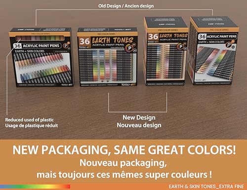 36 Acrylic Paint Pens Skin and Natural Earth Tone Marker Set For Rock Painting (36 Count)