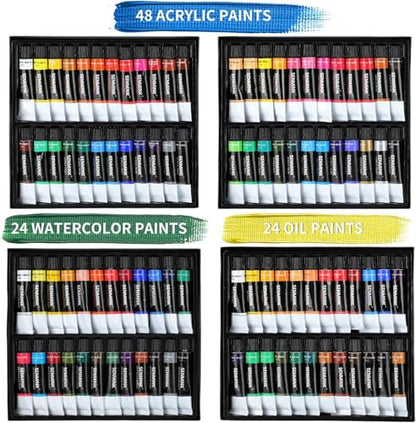 196Pcs Deluxe Artist Painting Set with French Easel (196 Count)