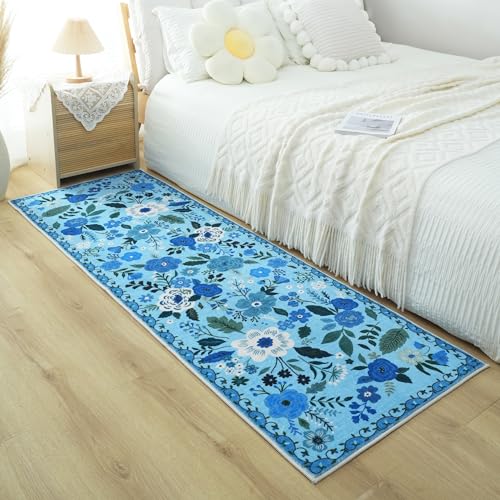 Door Mat Indoor Entrance 2x3 Rug Machine Washable Boho Floral Small Area Rug Non