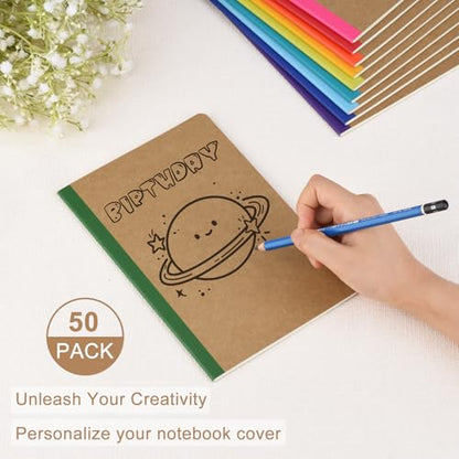 50 Pack Colorful Lined Notebooks Bulk (50 Count)