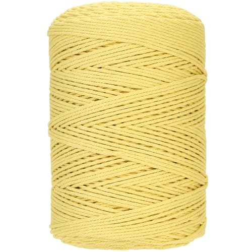 Macrame Cord 3mm x 546yards Natural Macrame Cotton Rope Colored Macrame Rope Soft Cotton Cord Macrame Supplies Craft Rope Macrame Yarn for Plant Hanger Wall Hanger Dreamcatcher