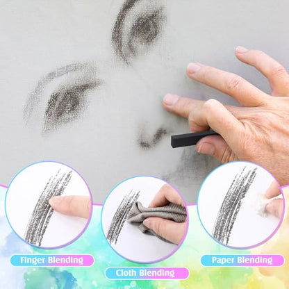 24 Pcs Soft Pastel Drawing Chalk Set Square Sketch Chalk Non (24 Count)