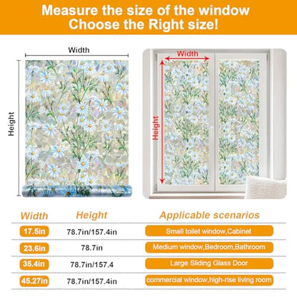 Privacy Window Films Stain Glass Cling No Glue Anti