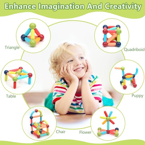 Magnetic Building Blocks for Toddlers (42 Count)