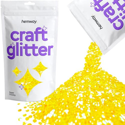 Craft Glitter Fluorescent Neon Yellow 100g Super Chunky Glitter (3.5274 Ounce)