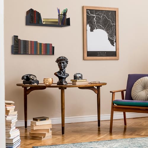 U Shape Floating Shelves Wall Mount Metal Bookshelf CD DVD Storage Display Shelves