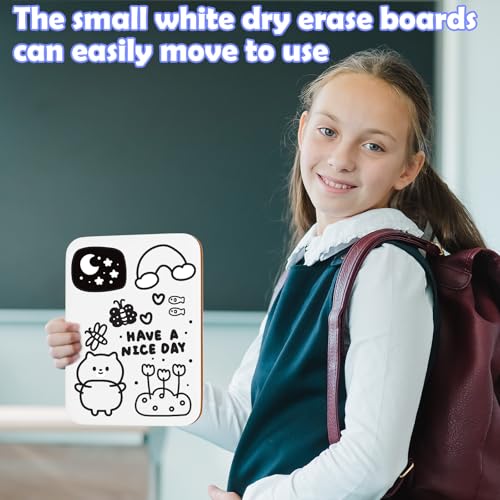 6 Pack Small White Board Dry Erase 5x7 Inch Mini Whiteboard Small Dry Erase Board with Markers Erasers Double Sided Dry Erase Lapboards for Students Teachers School Supplies Meeting Voting (6 Count)