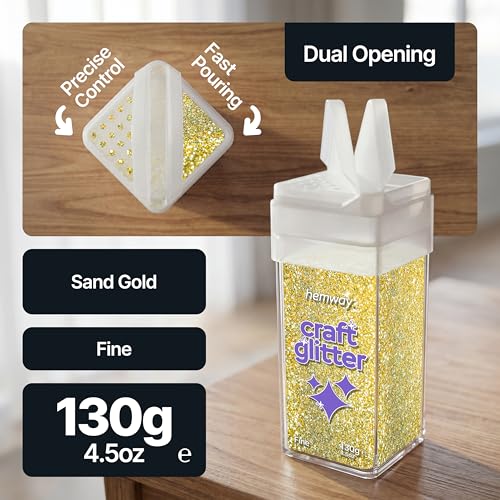 Craft Glitter Shaker Sand Gold 130g Fine (3.8 Ounce)