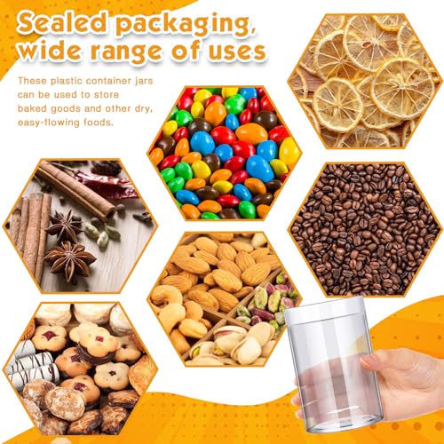 12 Pack 12 oz Plastic Container Jars with Lids Round Clear Travel Cosmetic Container Slime Jars for Toiletries (12 Count)