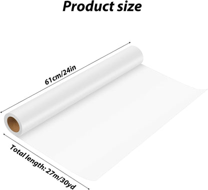 Tracing Paper Roll 24 Inches x 30 Yards, Trace Paper White ‌Translucent‌ Pattern Paper Tracing Paper for Drawing, Sewing, Sketch